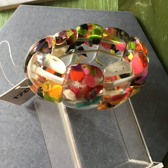 Colorful Brazilian Lucite Stretch Bracelet